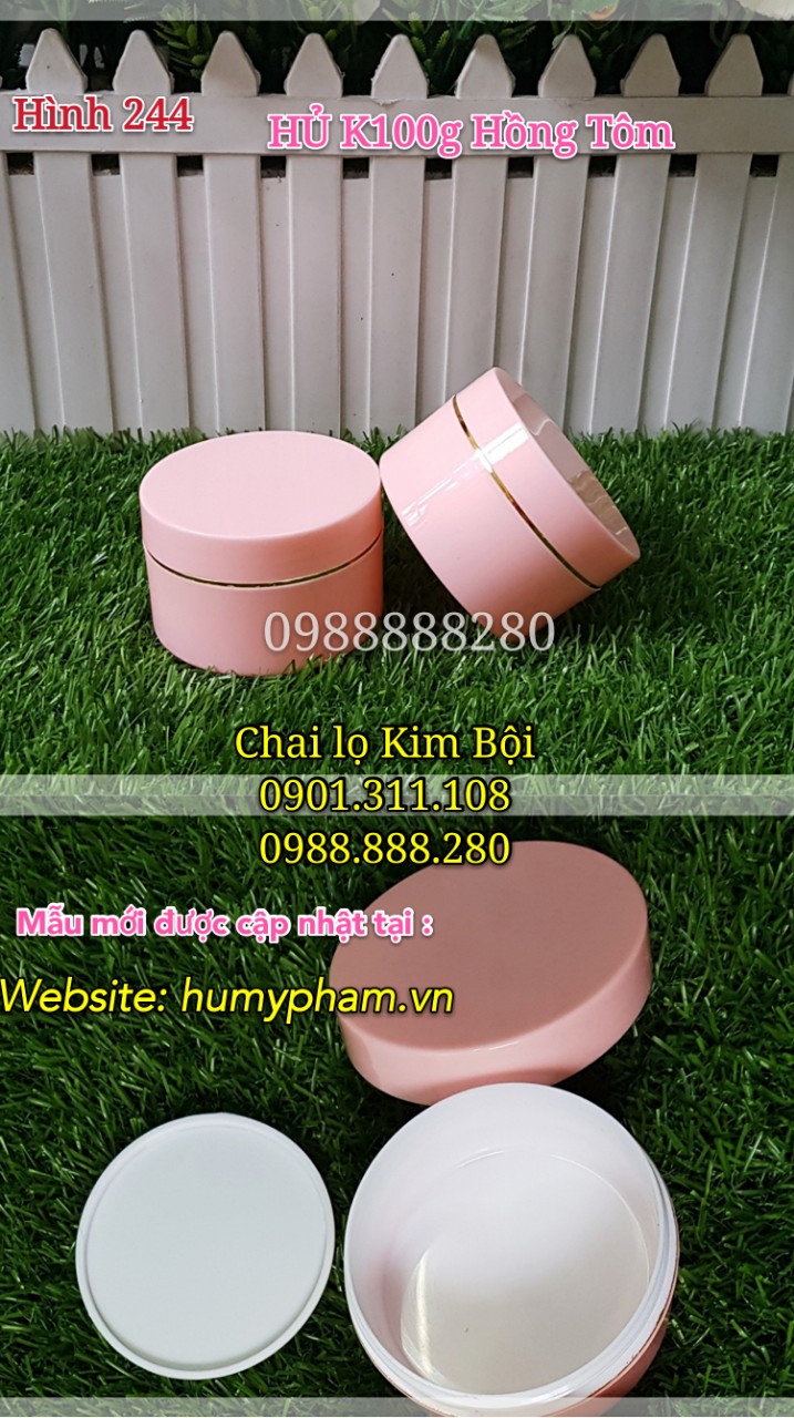 HỦ ĐỰNG KEM 100G HỒNG TÔM